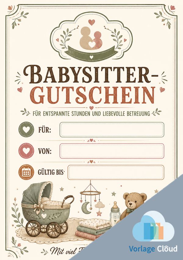 babysitter gutschein muster