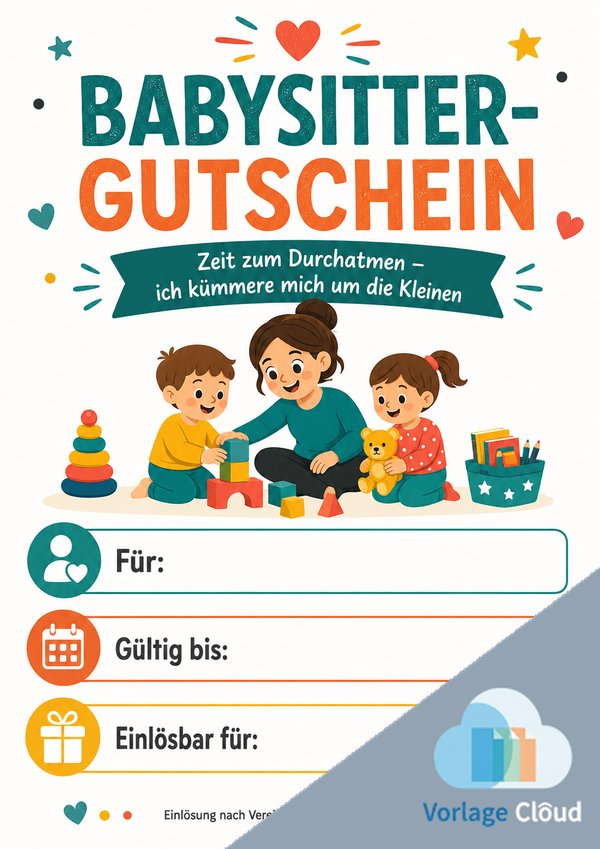 babysitter gutschein vorlage kostenlos