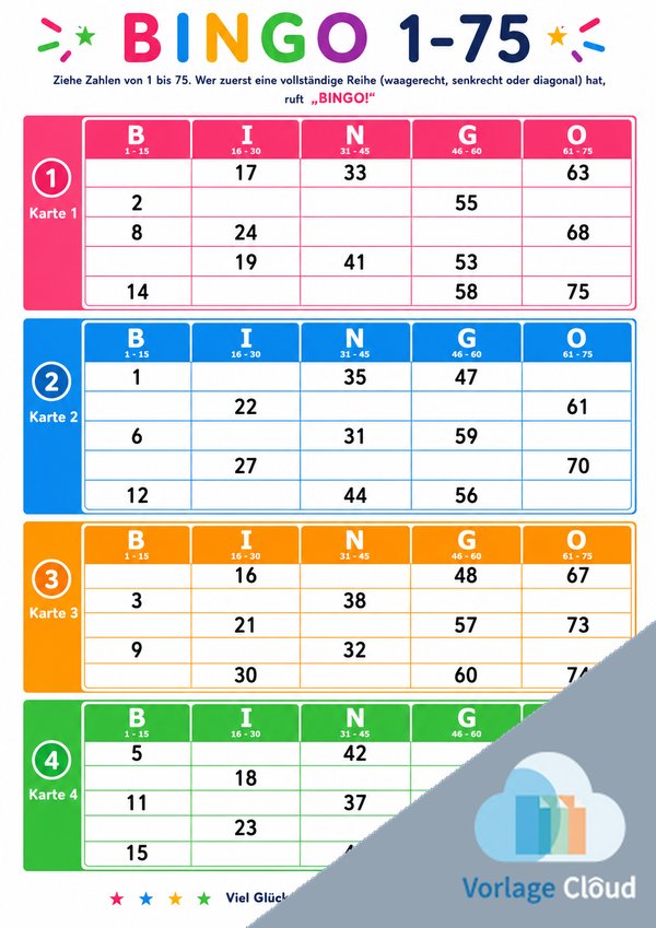 bingo karten bis 75 vorlage