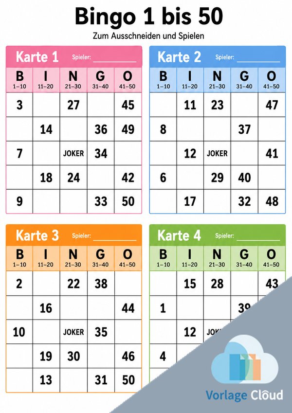 bingo karten zum ausdrucken bis 50