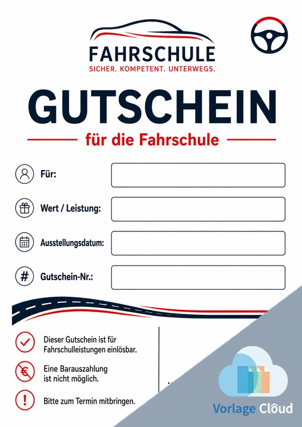 fahrschule gutschein vorlage