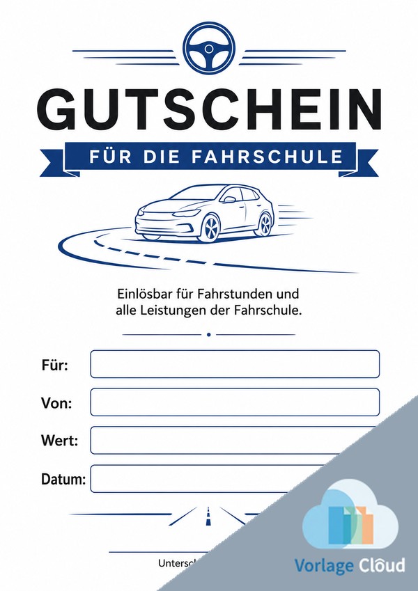 fahrschule gutschein vorlage zum ausdrucken