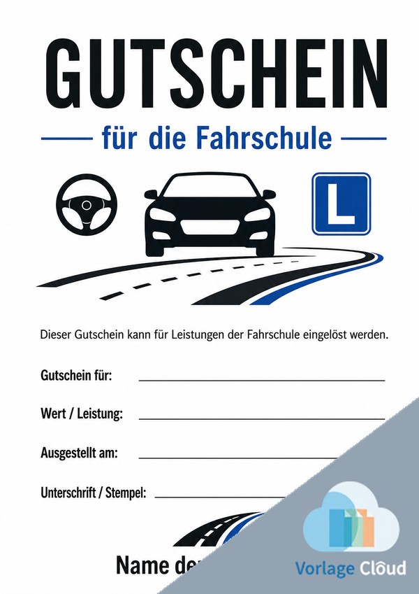 fahrschule gutschein vorlagen