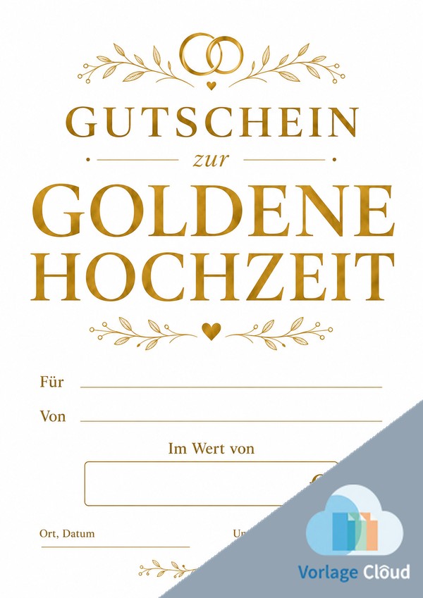 goldene hochzeit gutschein vorlage