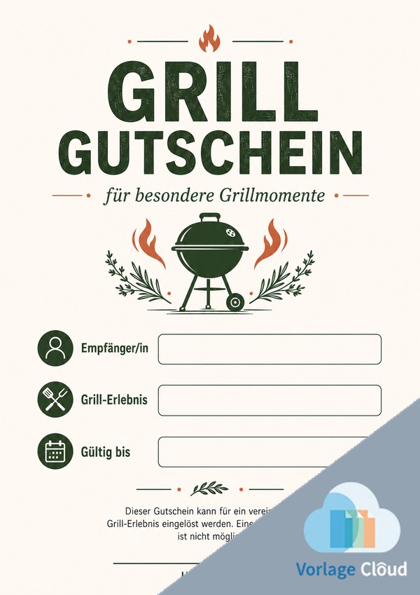 grill gutschein muster