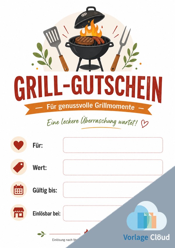 grill gutschein vorlage zum ausdrucken