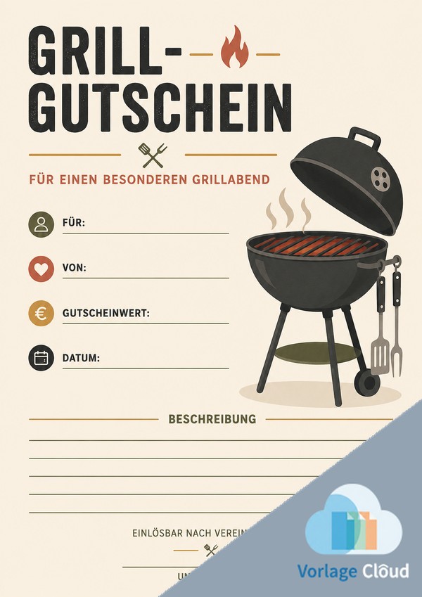 grill gutschein vorlage