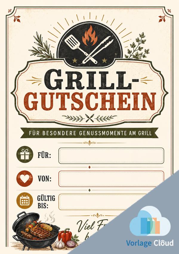 grillen gutschein vorlage