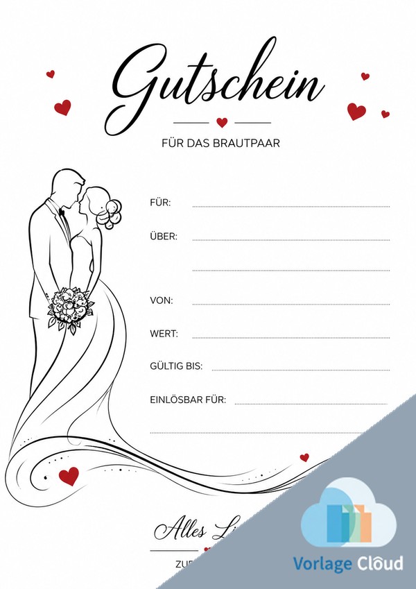gutschein hochzeit muster