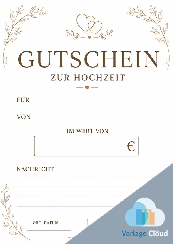gutschein hochzeit vorlage gratis