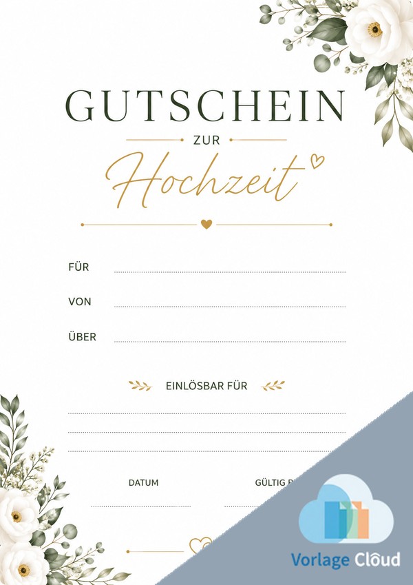 gutschein hochzeit vorlage