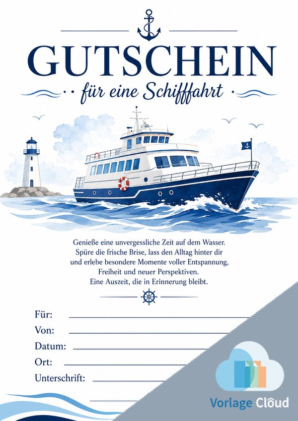 gutschein schifffahrt muster
