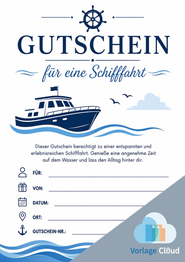 gutschein schifffahrt vorlage zum ausdrucken