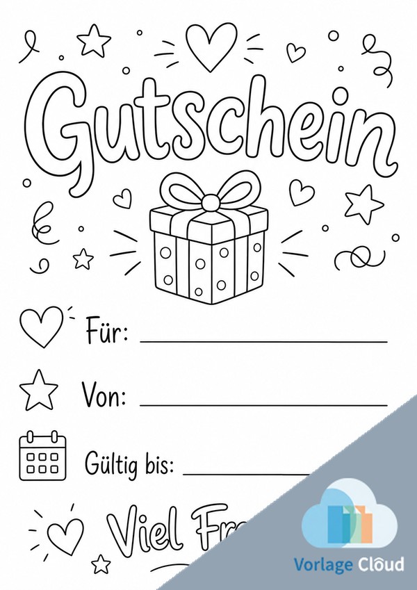gutschein schwarz weiss vorlage