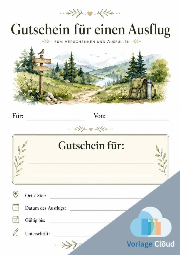 gutschein vorlage ausflug