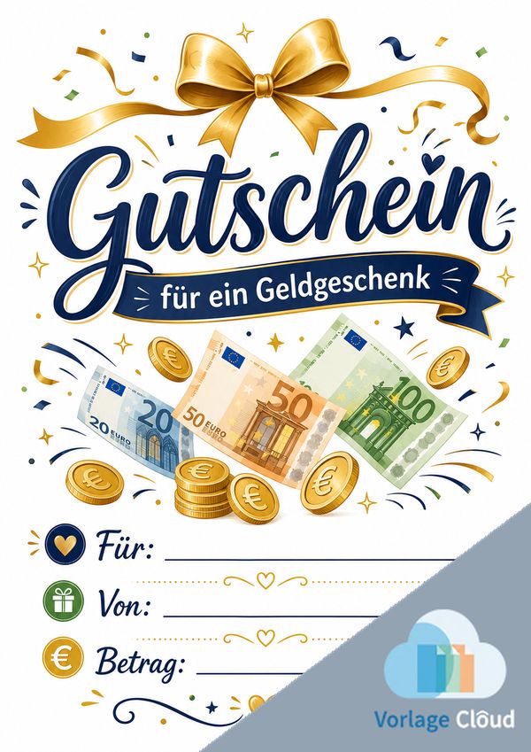gutschein vorlage geld