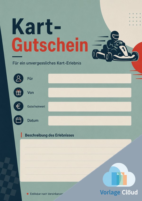 gutschein kart fahren vorlage