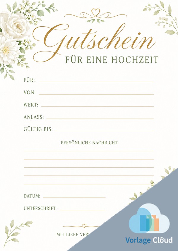 gutschein vorlage hochzeit
