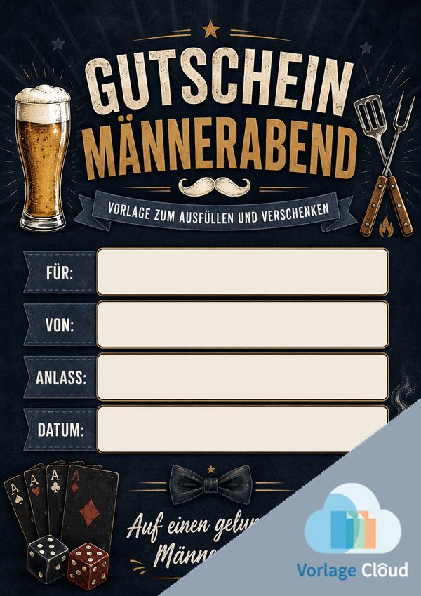 gutschein vorlage männerabend