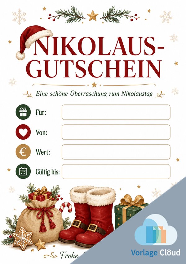 gutschein vorlage nikolaus kostenlos