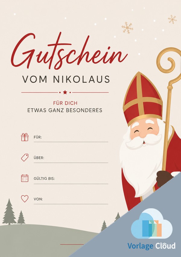 gutschein vorlage nikolaus