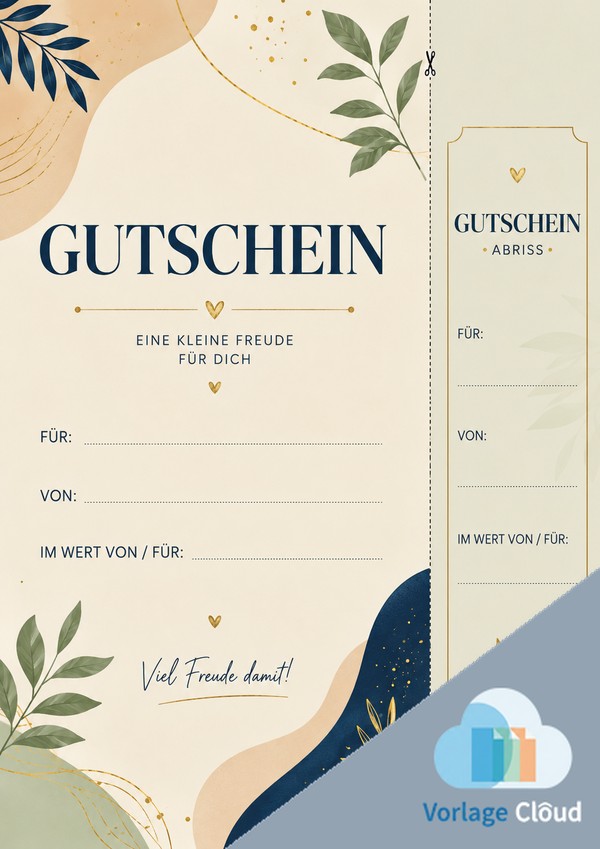 gutschein vorlage zum abreissen gratis