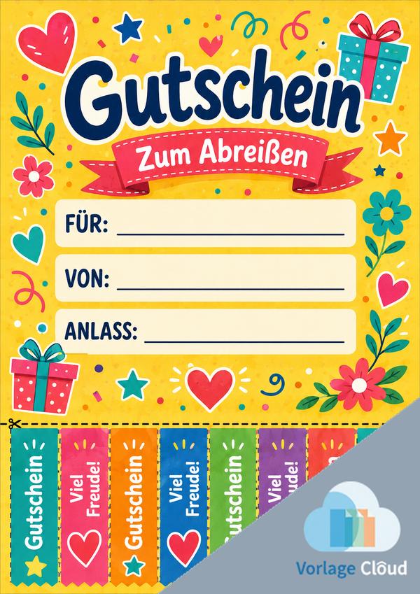 gutschein vorlage zum abreissen kostenlos