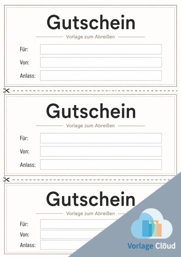 gutschein vorlage zum abreissen
