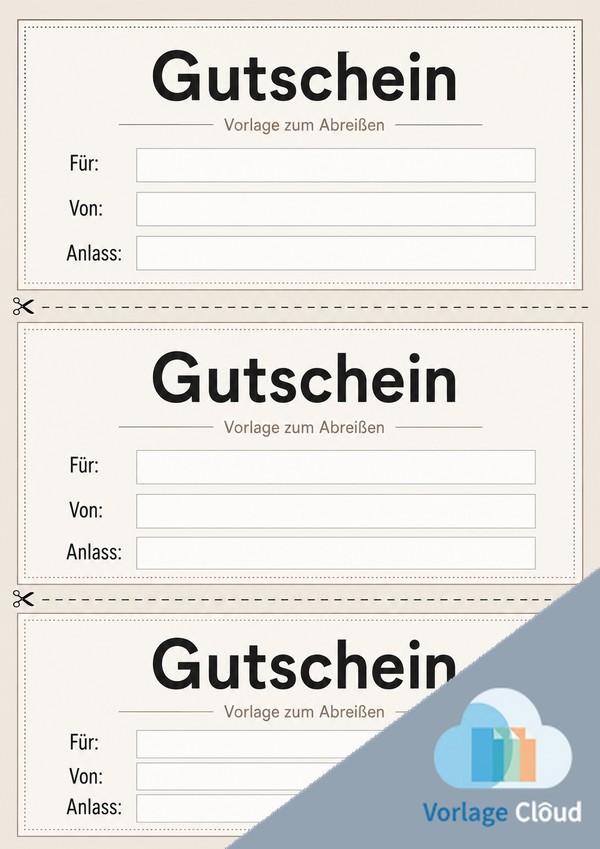 gutschein zum abreissen vorlage