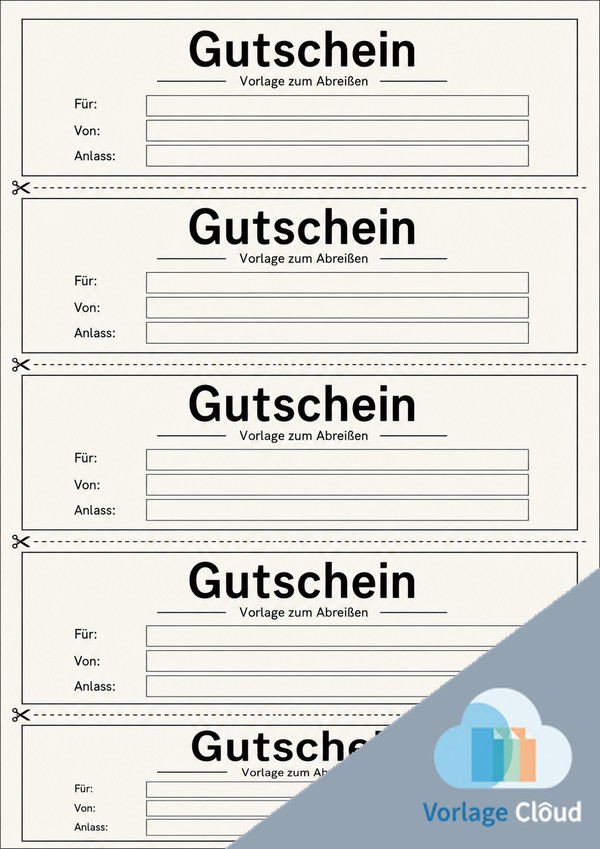 gutschein zum abreissen vorlage zum ausdrucken