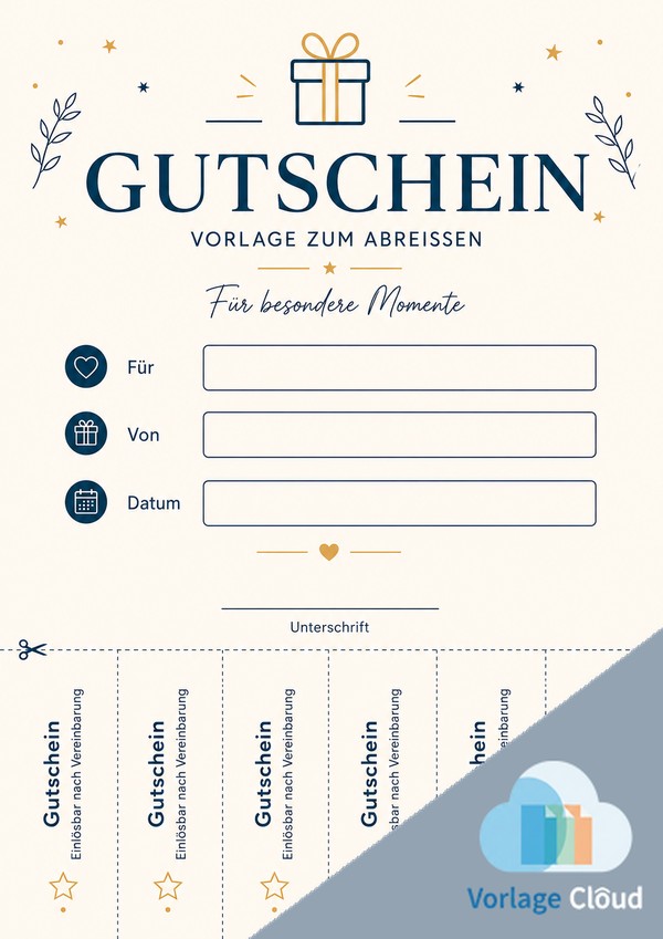 gutschein zum abreissen
