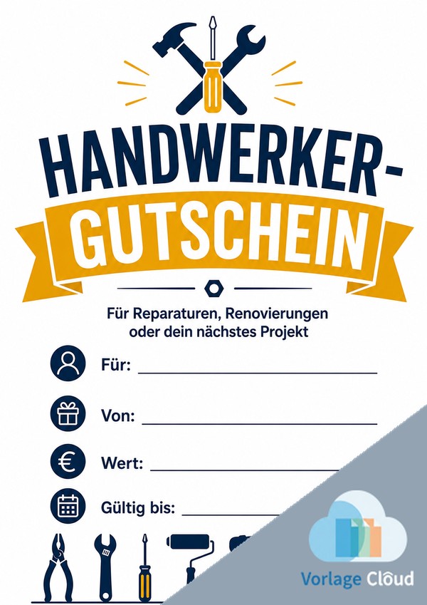 handwerker gutschein vorlage