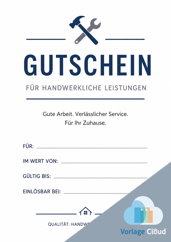 handwerker gutschein zum ausdrucken