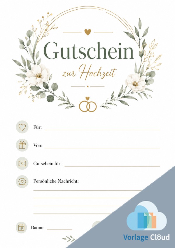hochzeit gutschein muster