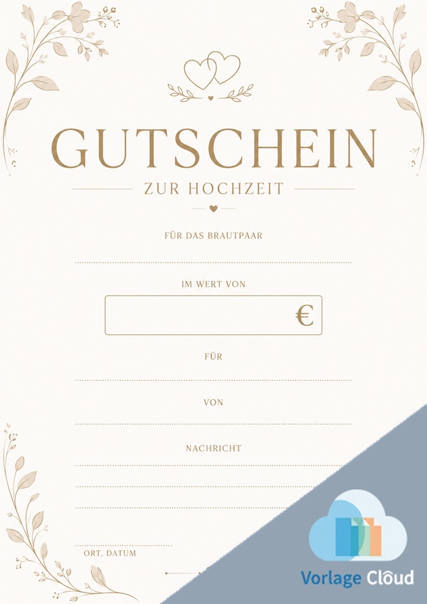 hochzeit gutschein vorlage