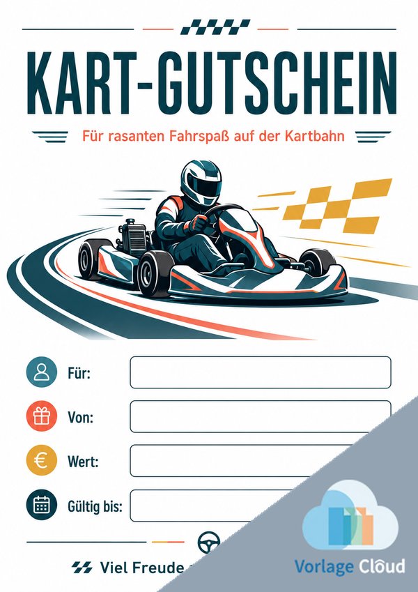 kart fahren gutschein muster