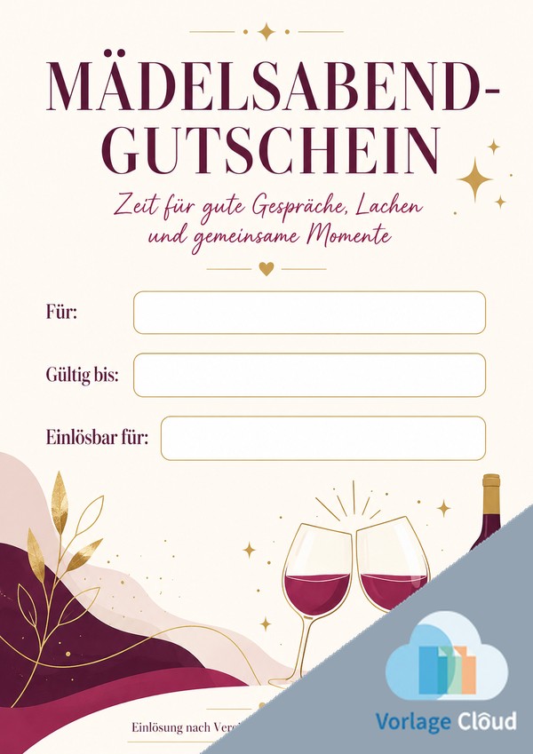 mädelsabend gutschein vorlage kostenlos