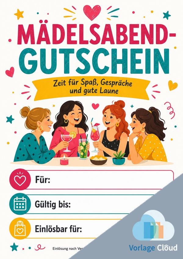 mädelsabend gutschein vorlage muster