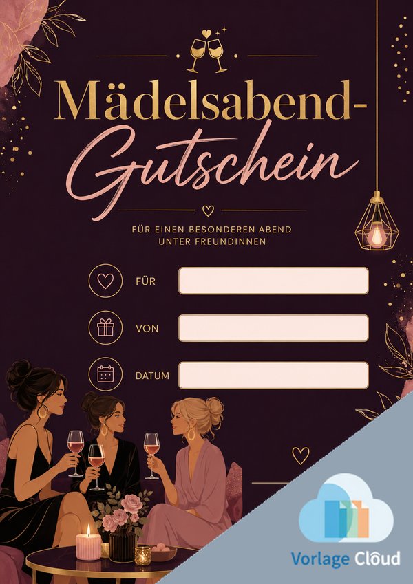 mädelsabend gutschein vorlage zum ausdrucken