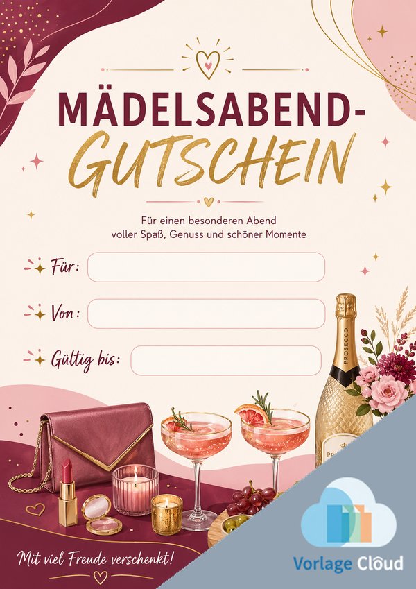 mädelsabend gutschein vorlage zum downloaden