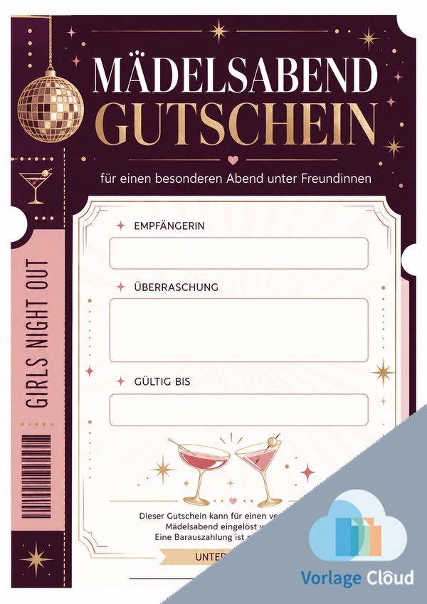 mädelsabend gutschein vorlage