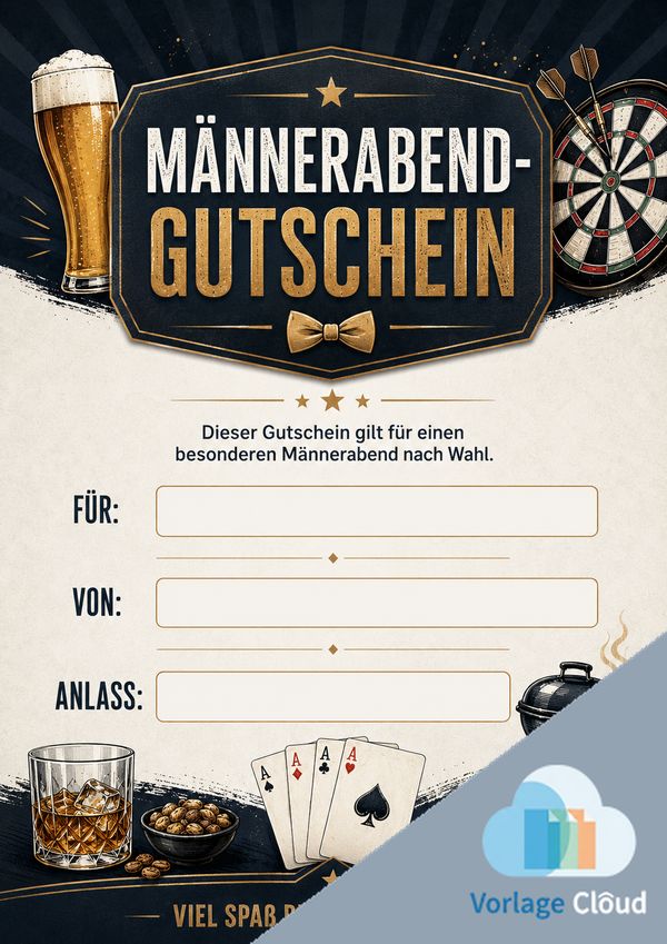 männerabend gutschein vorlage download