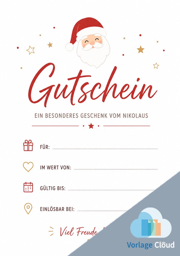nikolaus gutschein muster