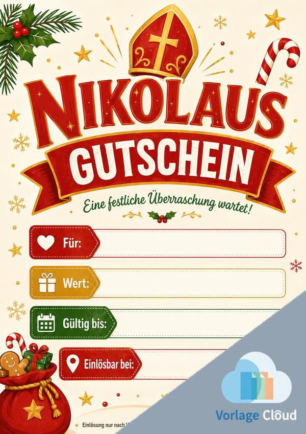 nikolaus gutschein vorlage zum ausdrucken