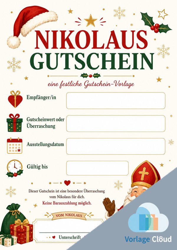 nikolaus gutschein vorlagen