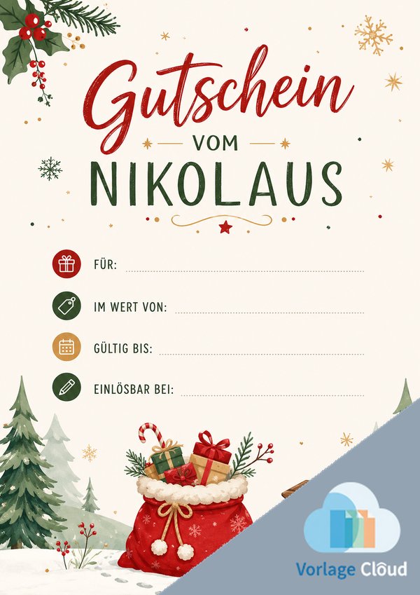 nikolaus gutschein zum herunterladen