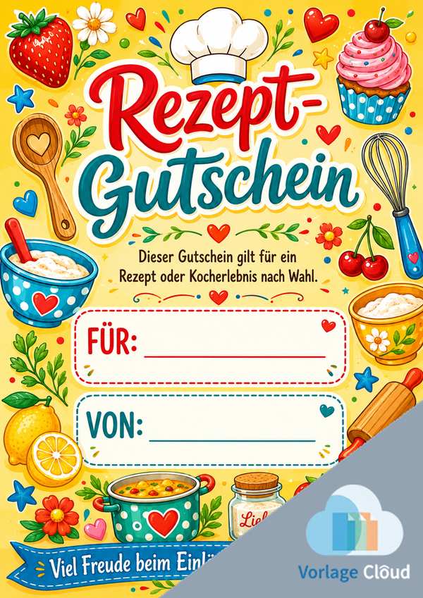 rezept gutschein vorlage downloaden