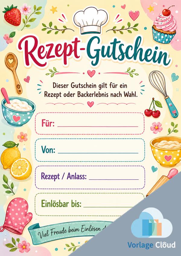 rezept gutschein vorlage kostenlos