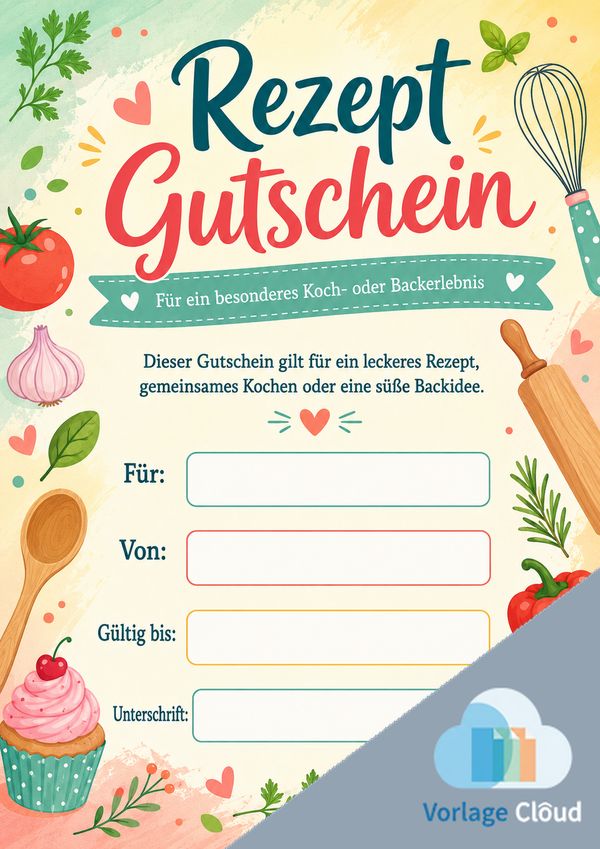 rezept gutschein vorlage