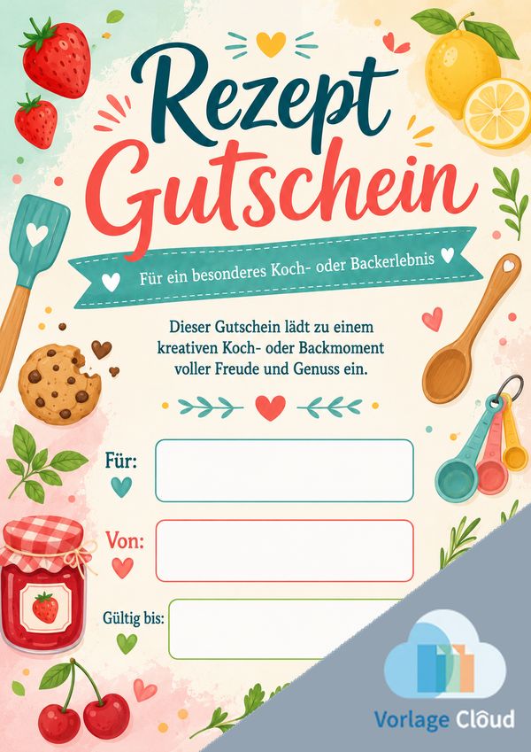 rezept gutschein vorlage